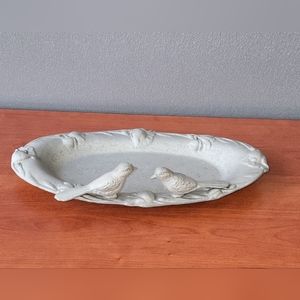 VINTAGE 7X11" LONG CAST IRON BIRDS TRAY